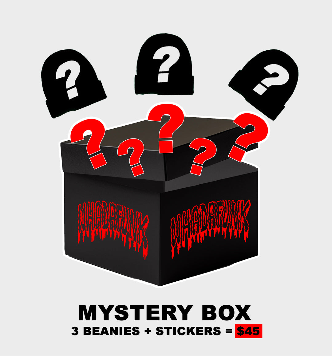 WHADAFUNK Beanie Mystery Box with exclusive premium streetwear beanies.